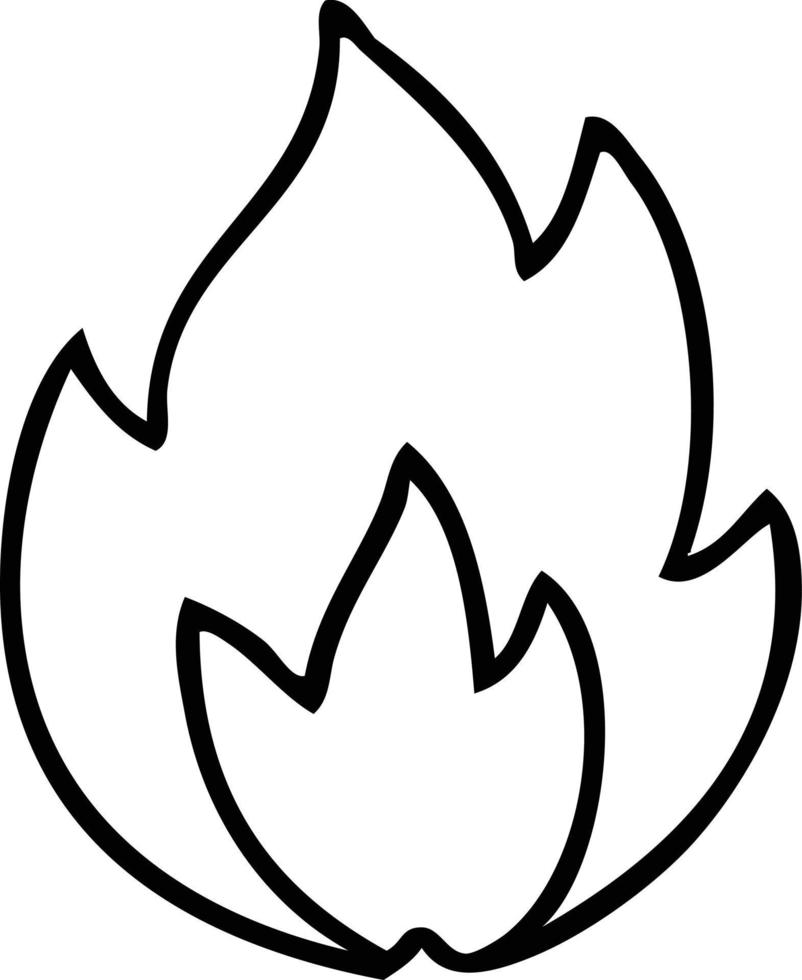 line drawing cartoon fire vector