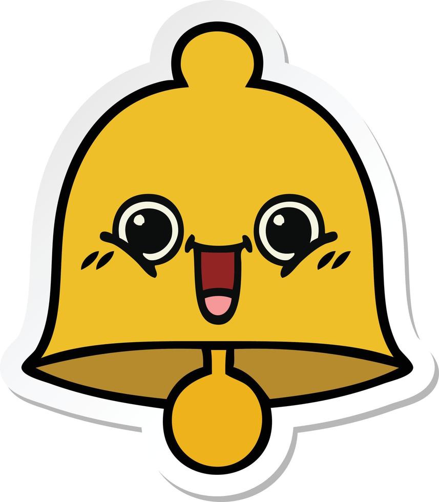 sticker of a cute cartoon bell vector