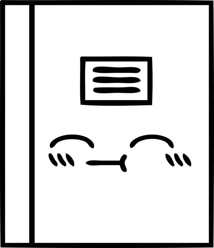 line drawing cartoon notebook vector
