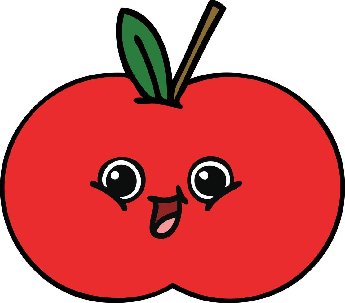 cute cartoon red apple vector