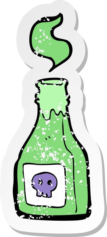 retro distressed sticker of a cartoon poison vector