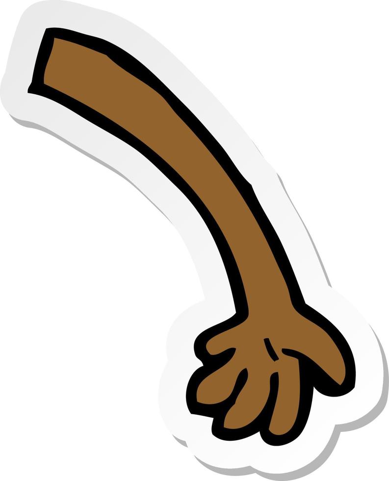 sticker of a cartoon arm vector