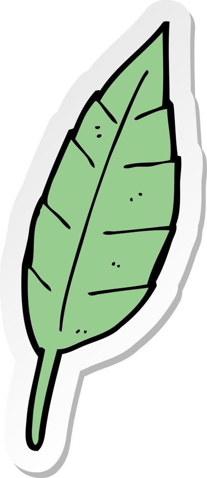 pegatina de una hoja de dibujos animados vector