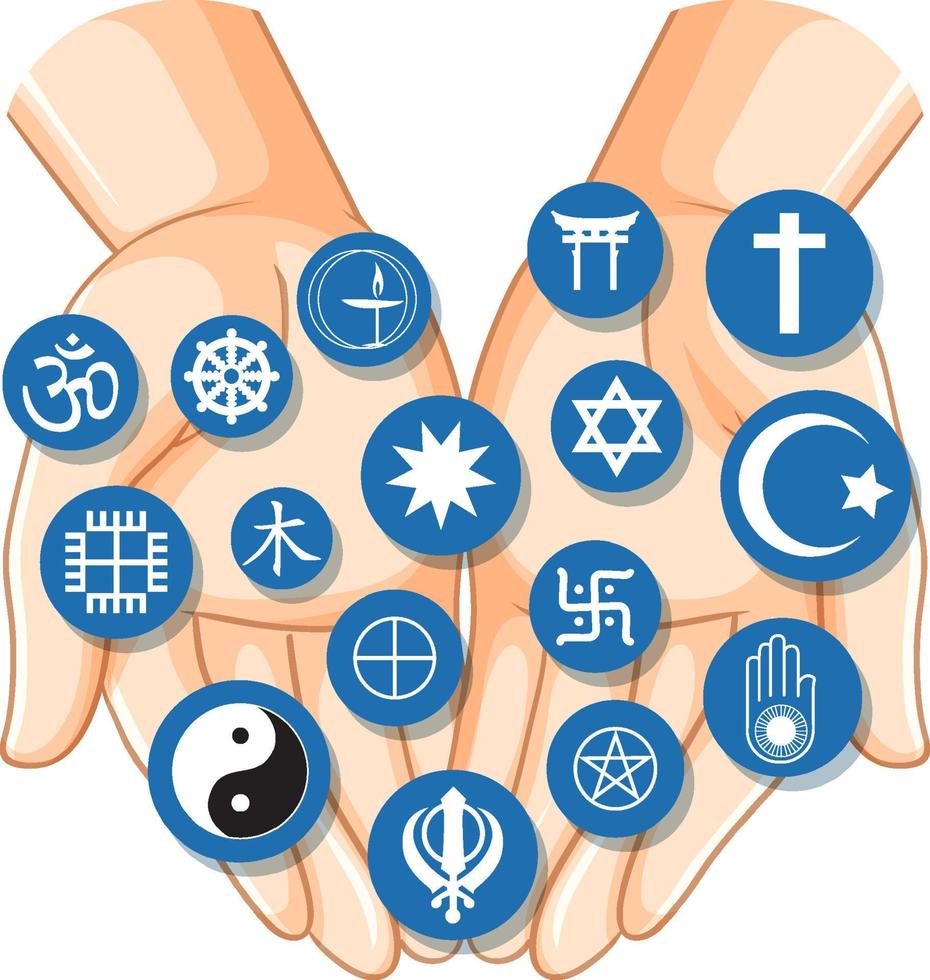 World religion symbols concept vector