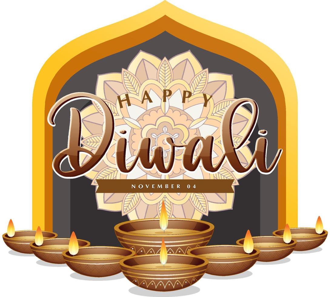 diseño de cartel de feliz día de diwali vector