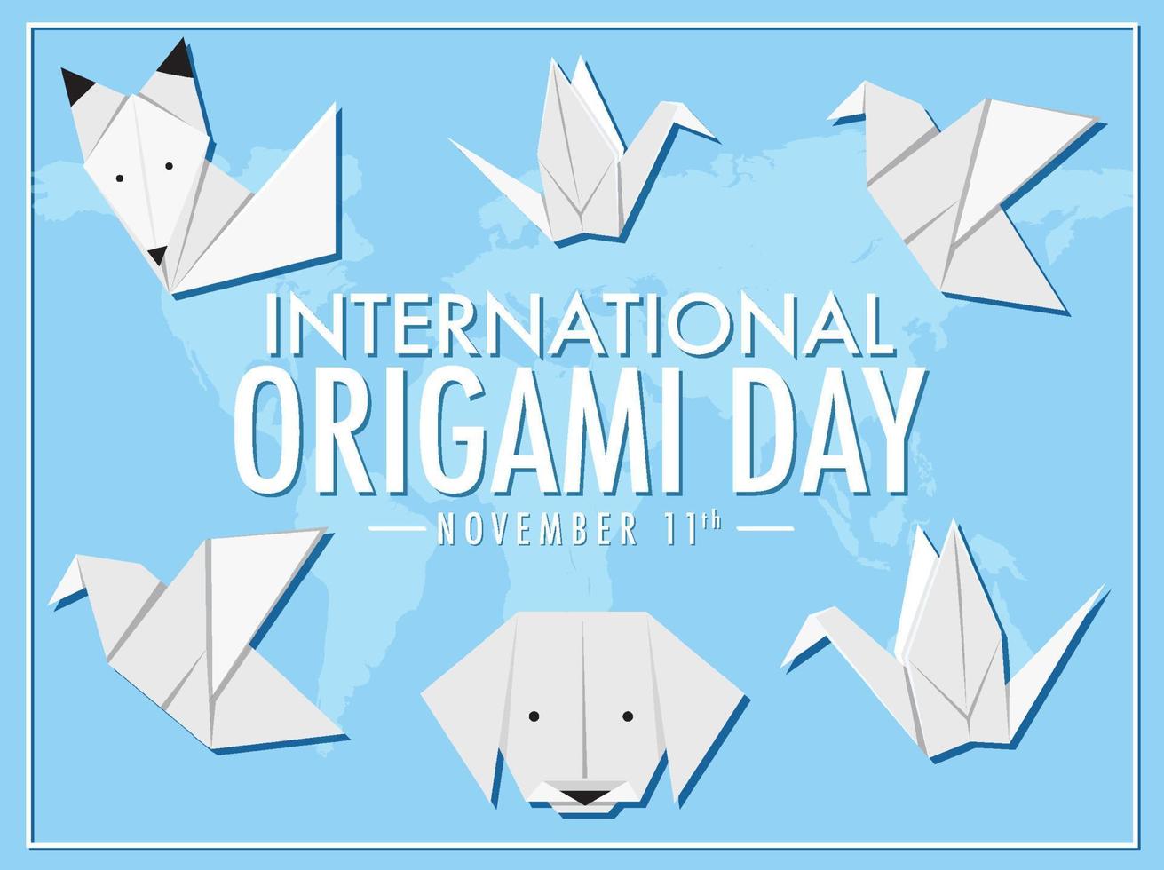 diseño del logotipo del día internacional del origami vector