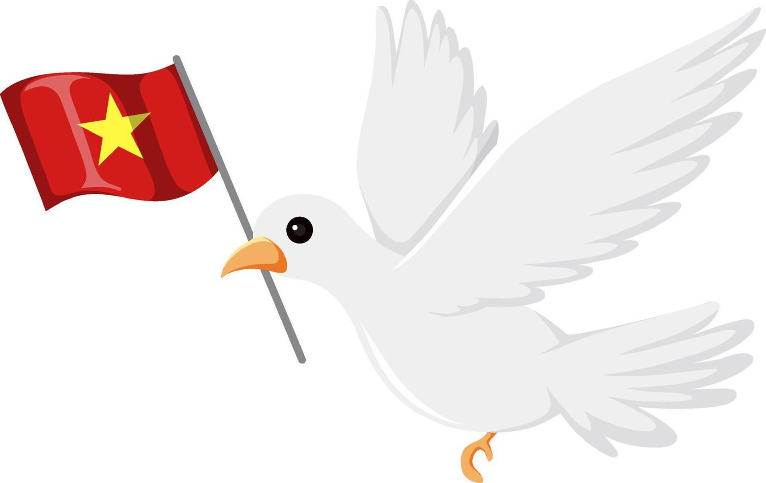 Vietnam flag with white dove vector