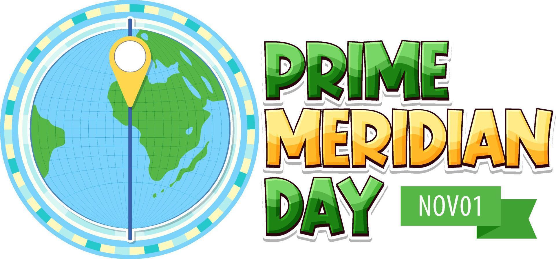 Prime Meridian Day Logo Concept vector