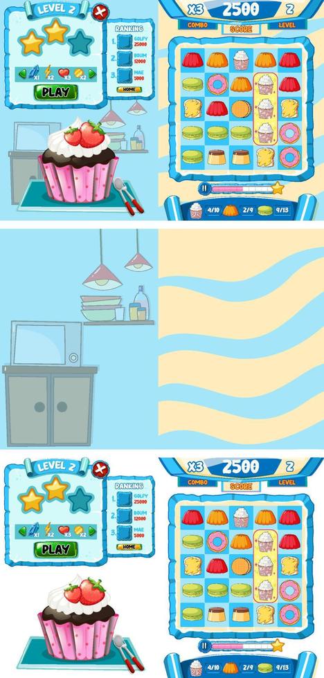 A game background template with elements vector