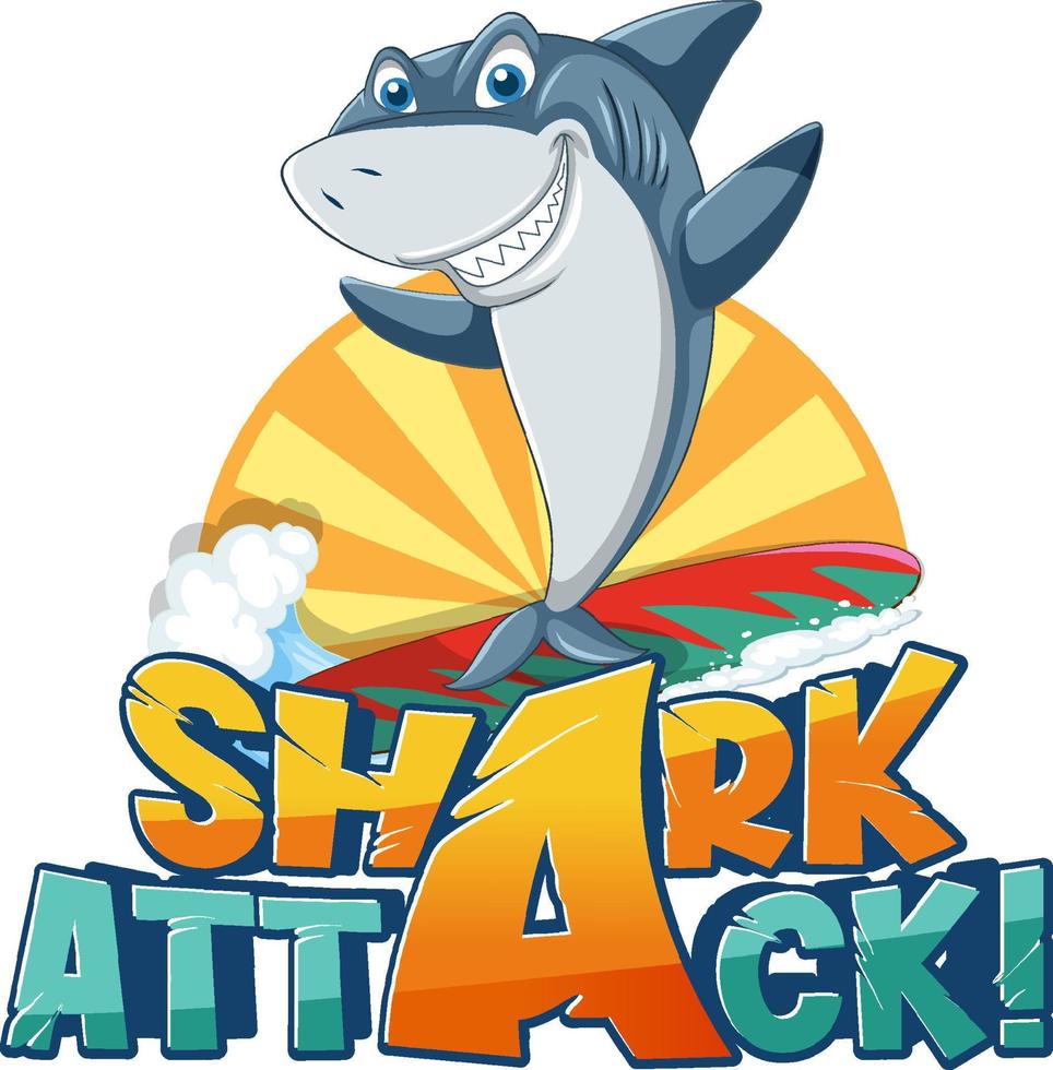 Font design for words shark attack vector