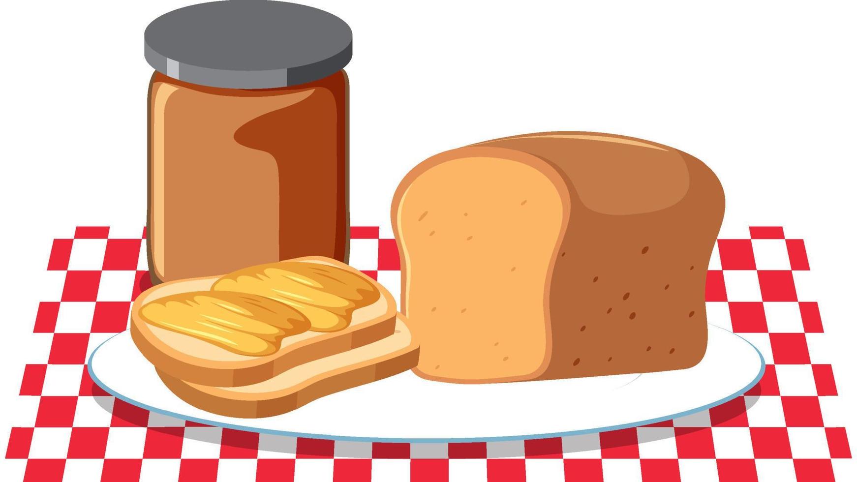 Bread and butter picnic set vector