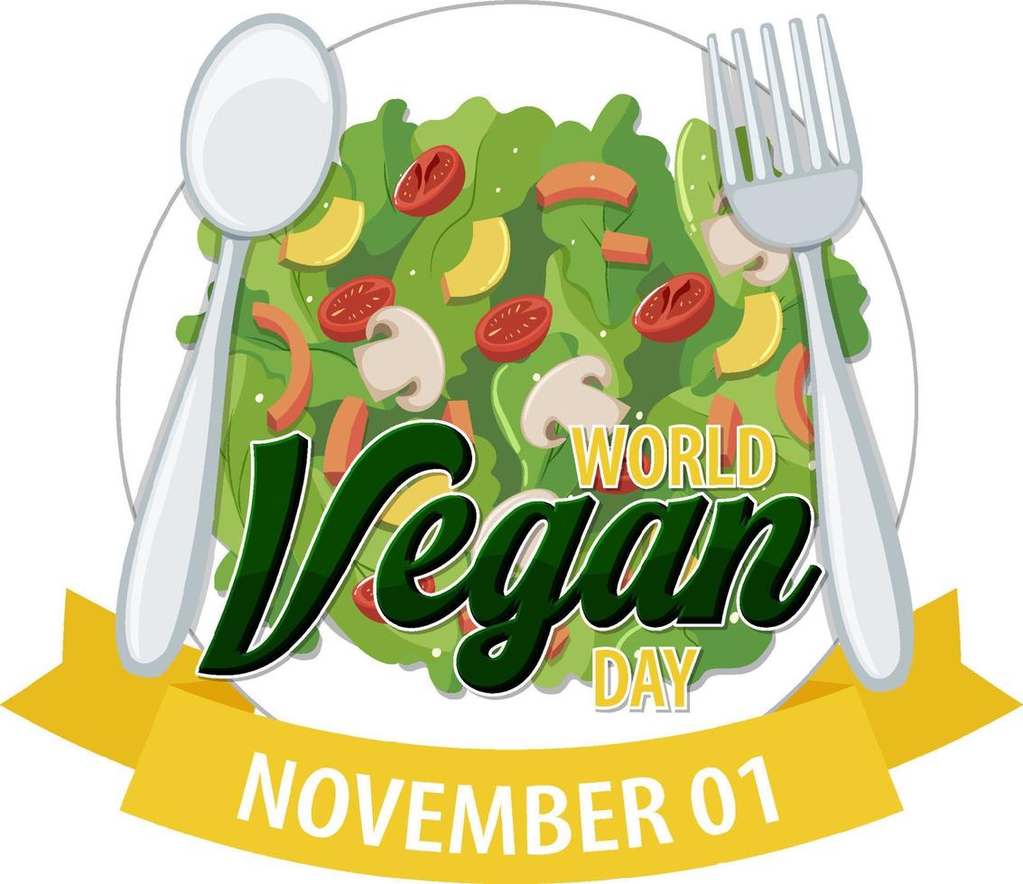 diseño del logotipo del día mundial vegano vector