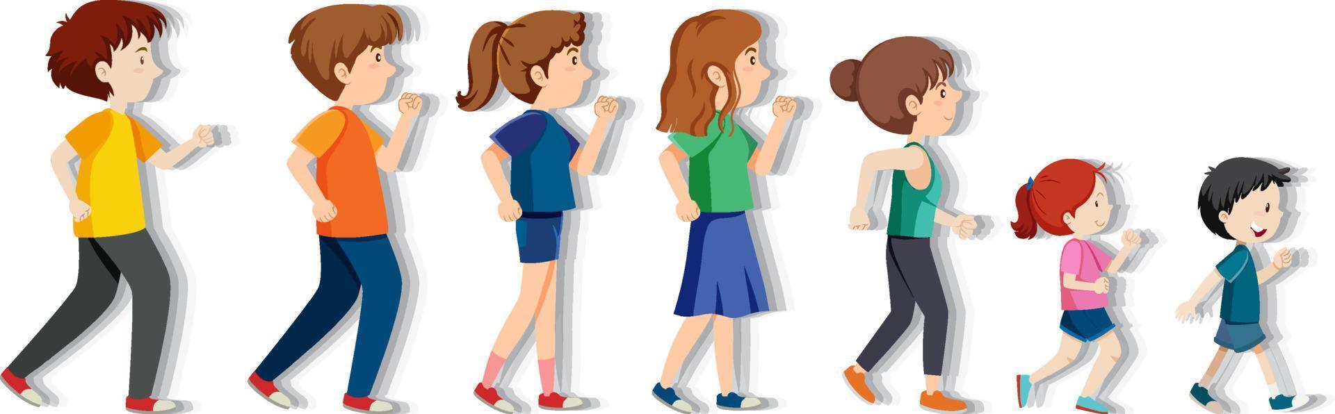 People walking backward cartoon vector