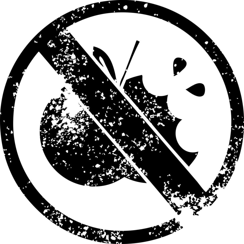 distressed symbol no healthy food allowed sign vector