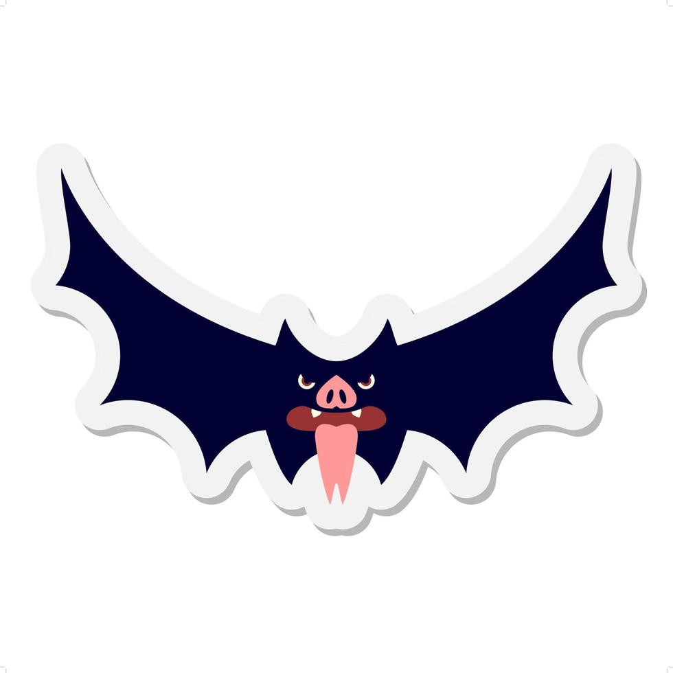 spooky halloween bat sticker vector