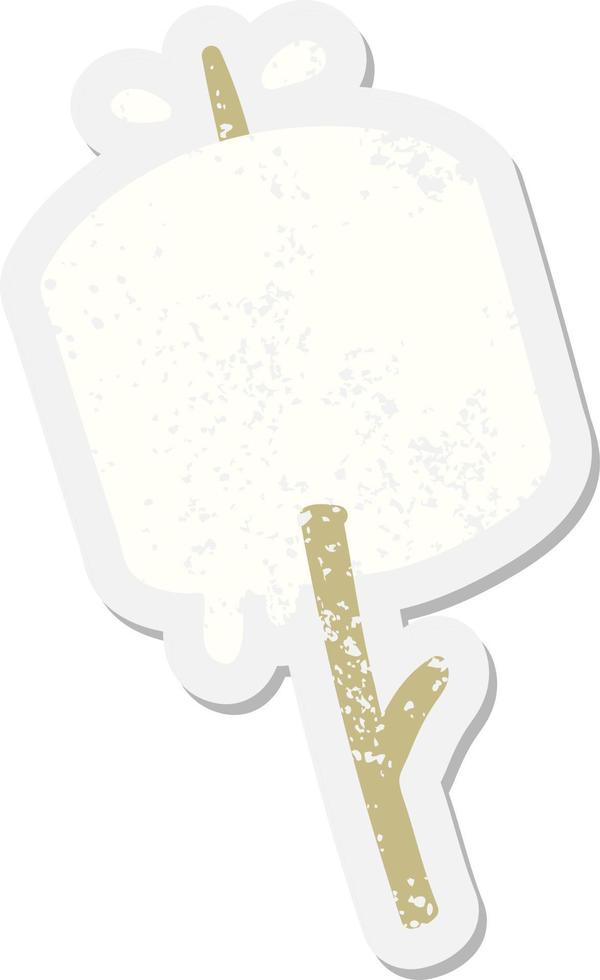 marshmallow on a stick grunge sticker 11119943 Vector Art at Vecteezy