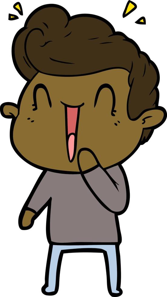 cartoon excited man vector