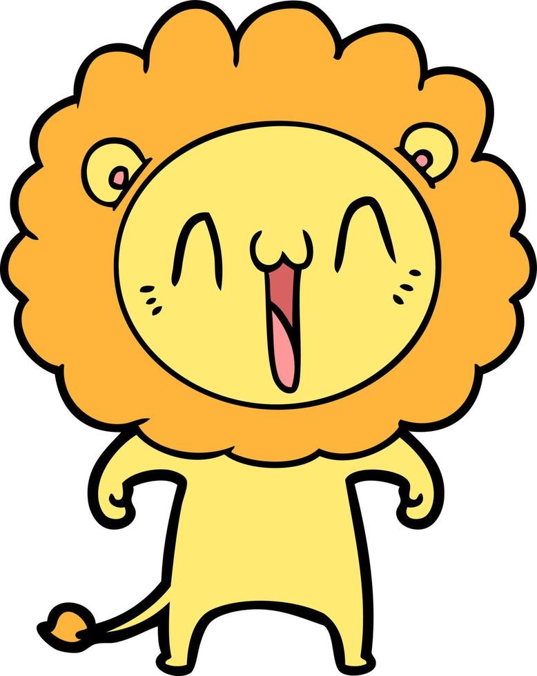 León feliz de dibujos animados vector