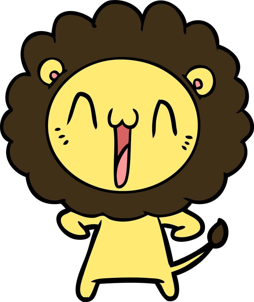 León feliz de dibujos animados vector