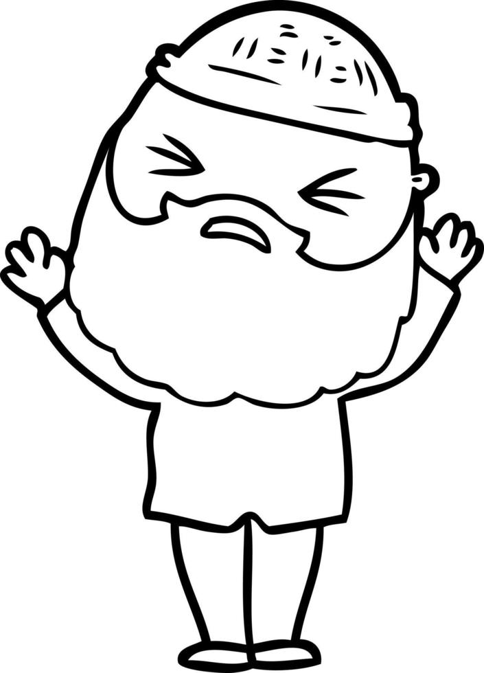 cartoon man with beard vector