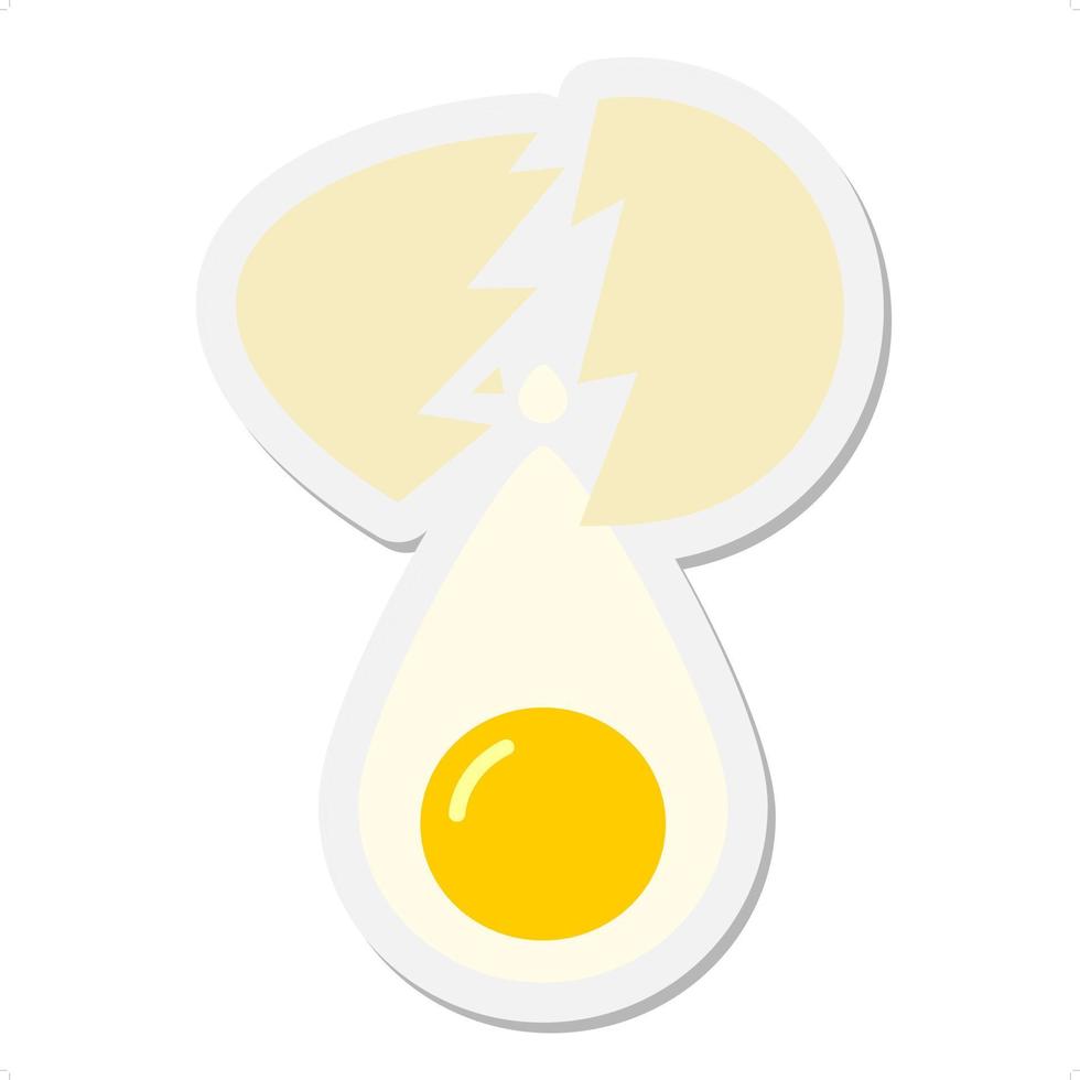 cracked egg sticker vector