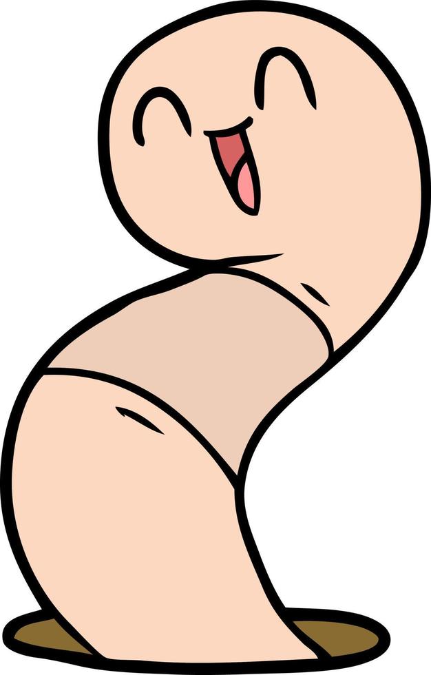 gusano feliz de dibujos animados vector