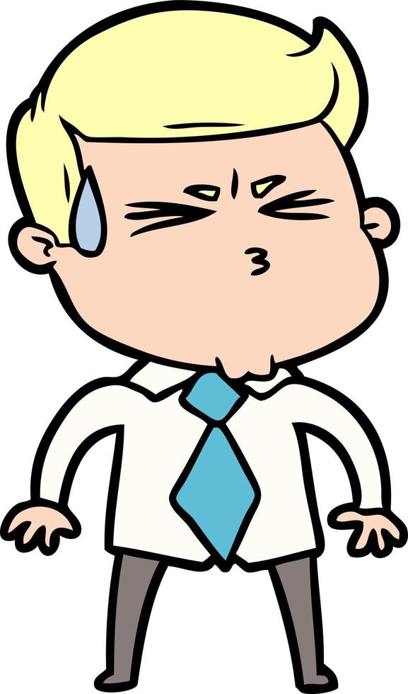 cartoon man sweating vector