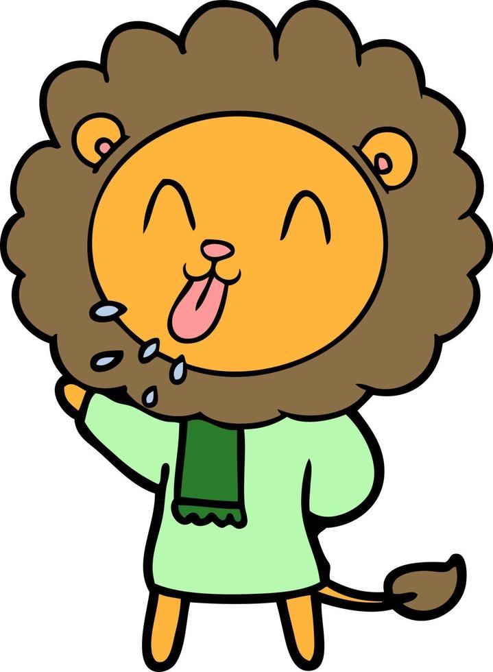 León feliz de dibujos animados vector