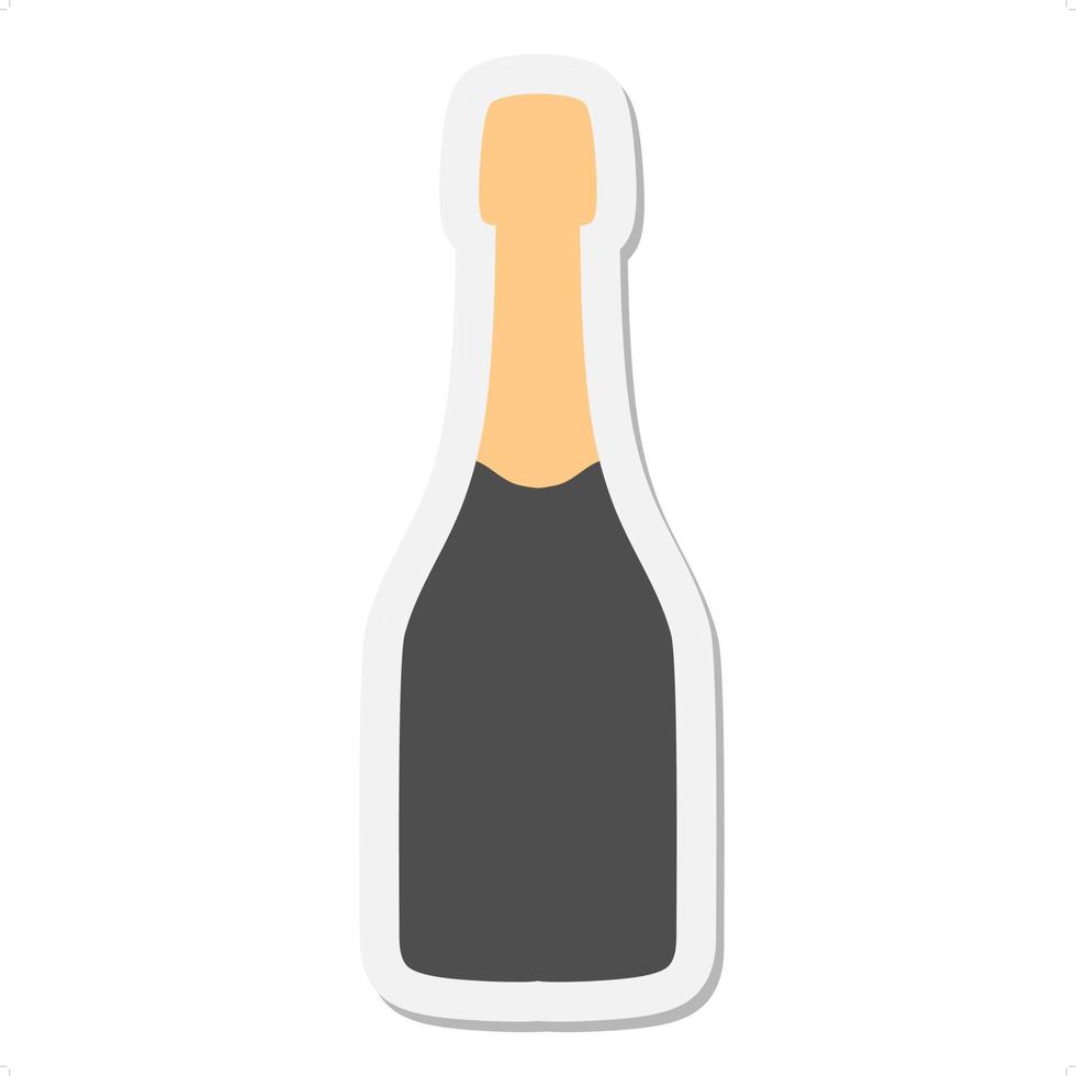 champagne bottle sticker vector