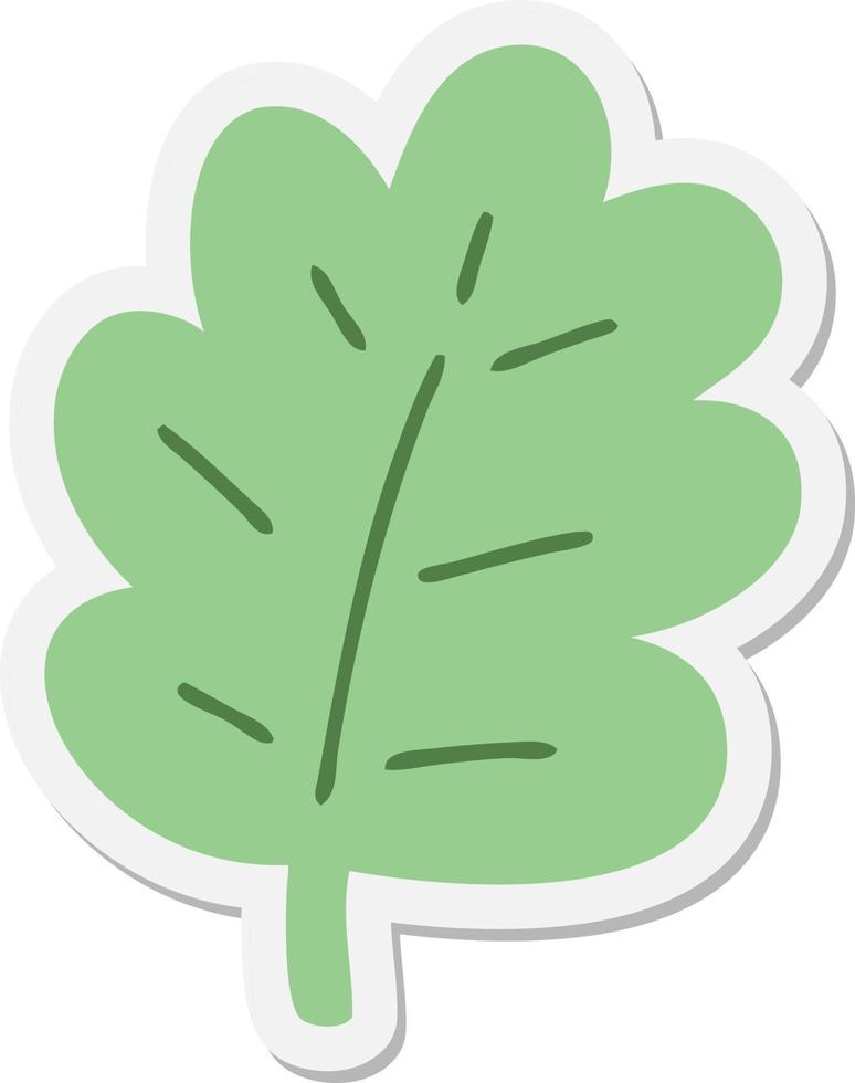 pegatina de hoja de dibujos animados simple vector