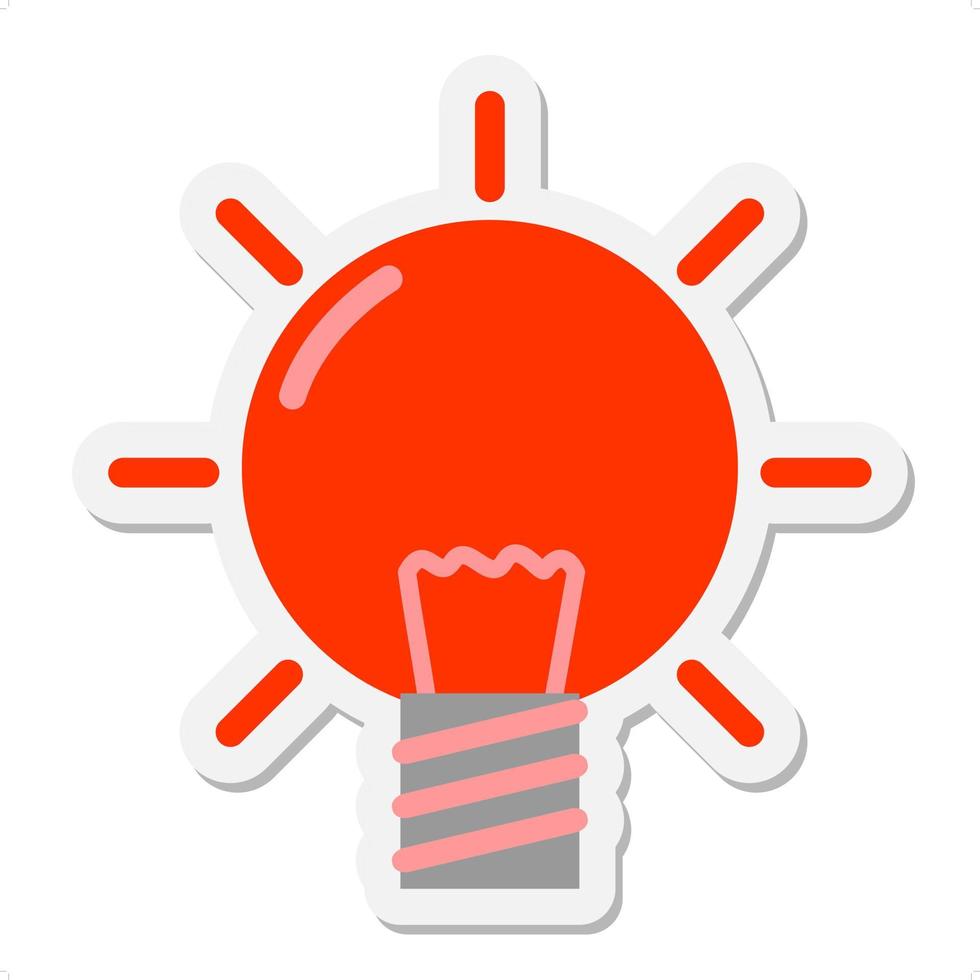 red light bulb sticker vector