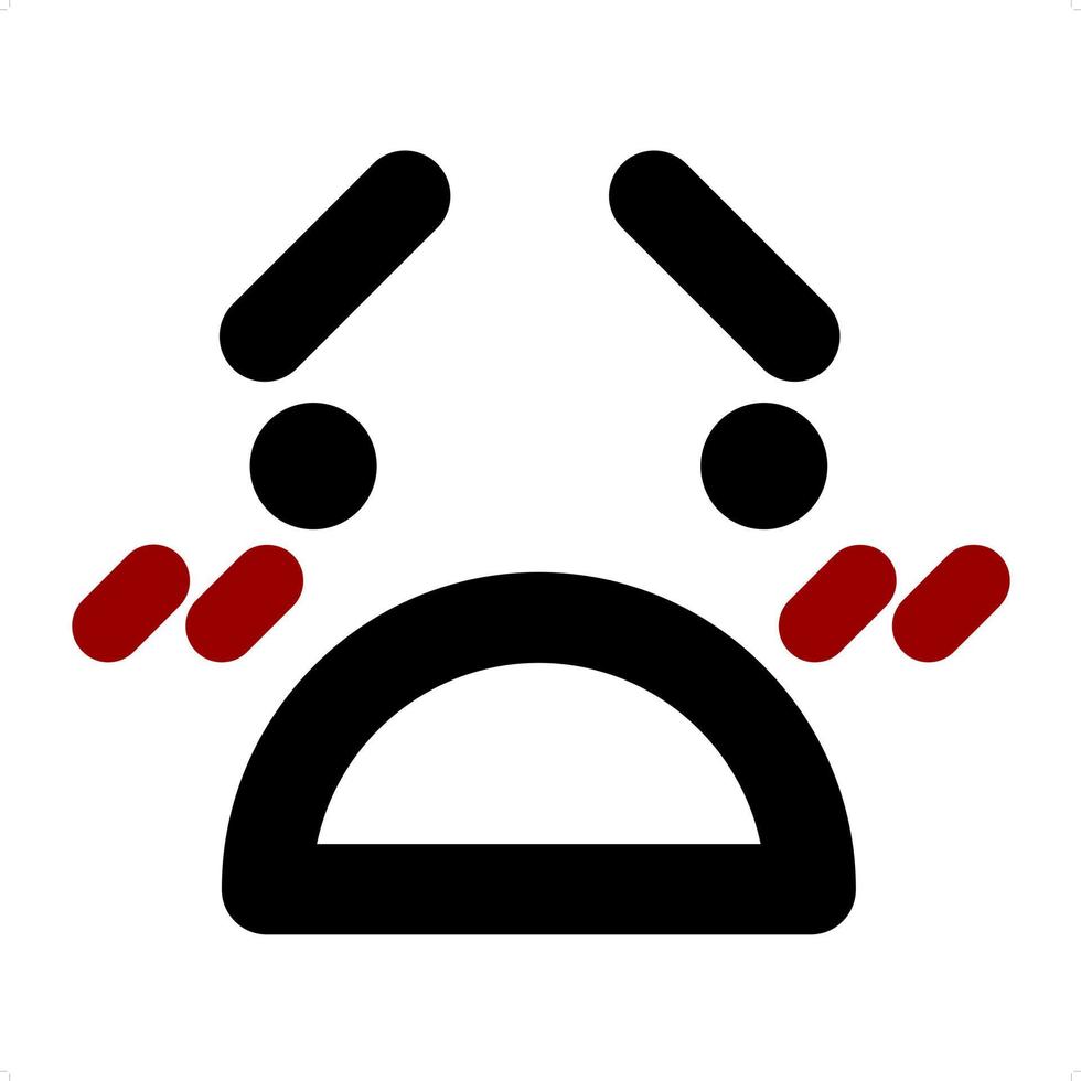 unhappy embarrassed face icon vector