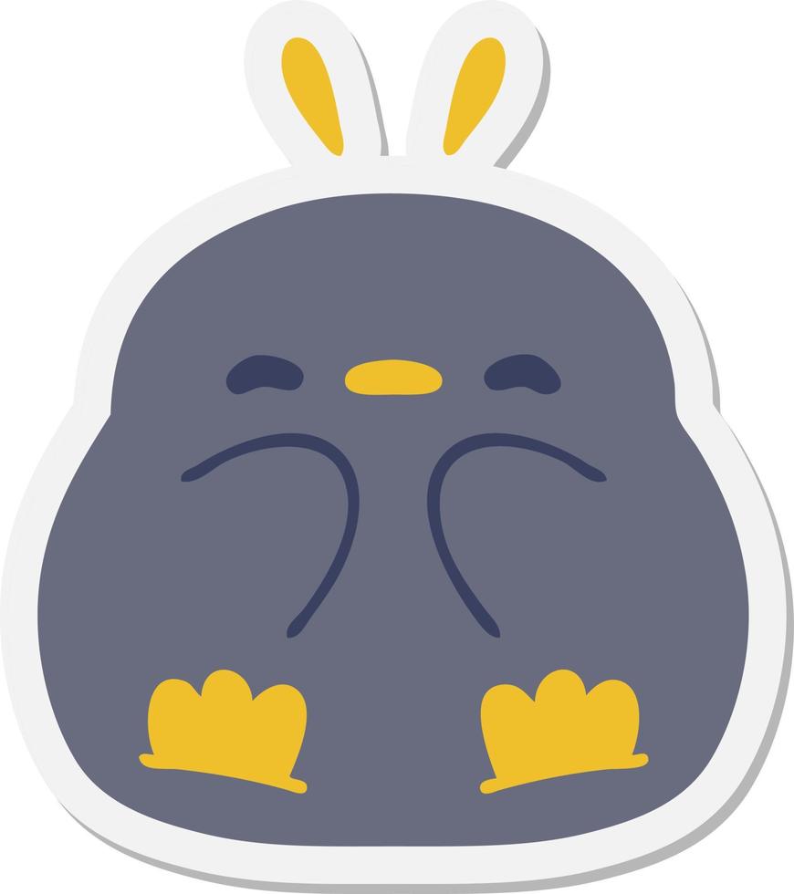 cute little penguin sticker vector