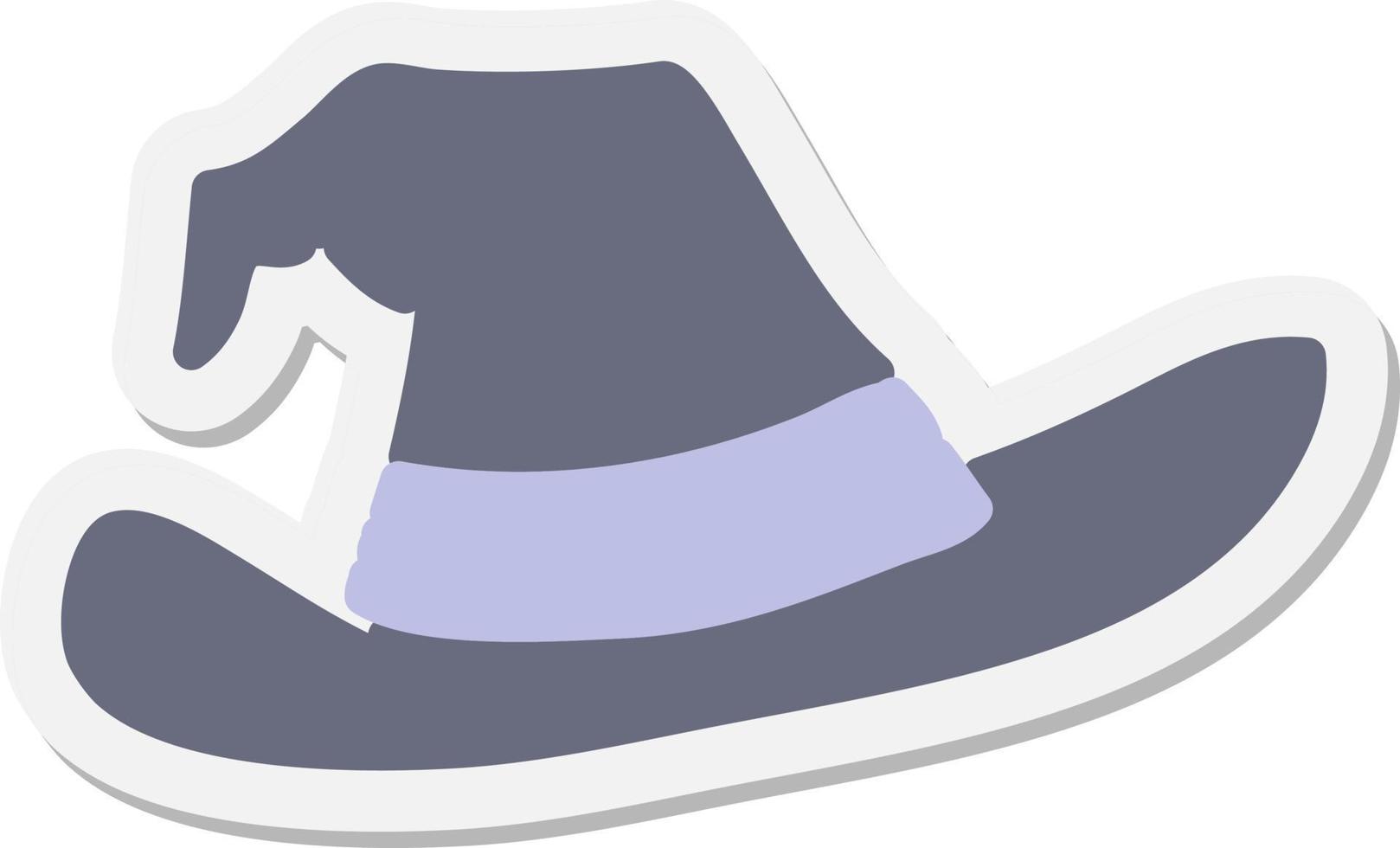 spooky witch hat sticker vector
