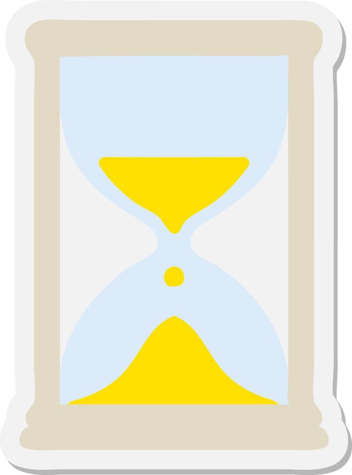 hourglass running sand sticker vector