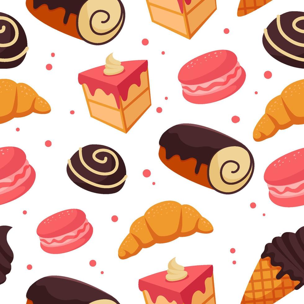 Background of Dessert Seamless Pattern vector