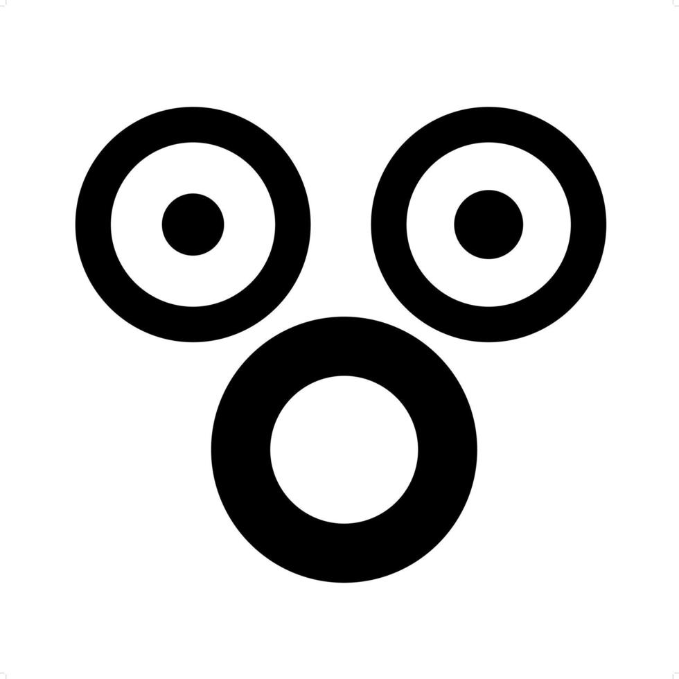 shocked face icon vector