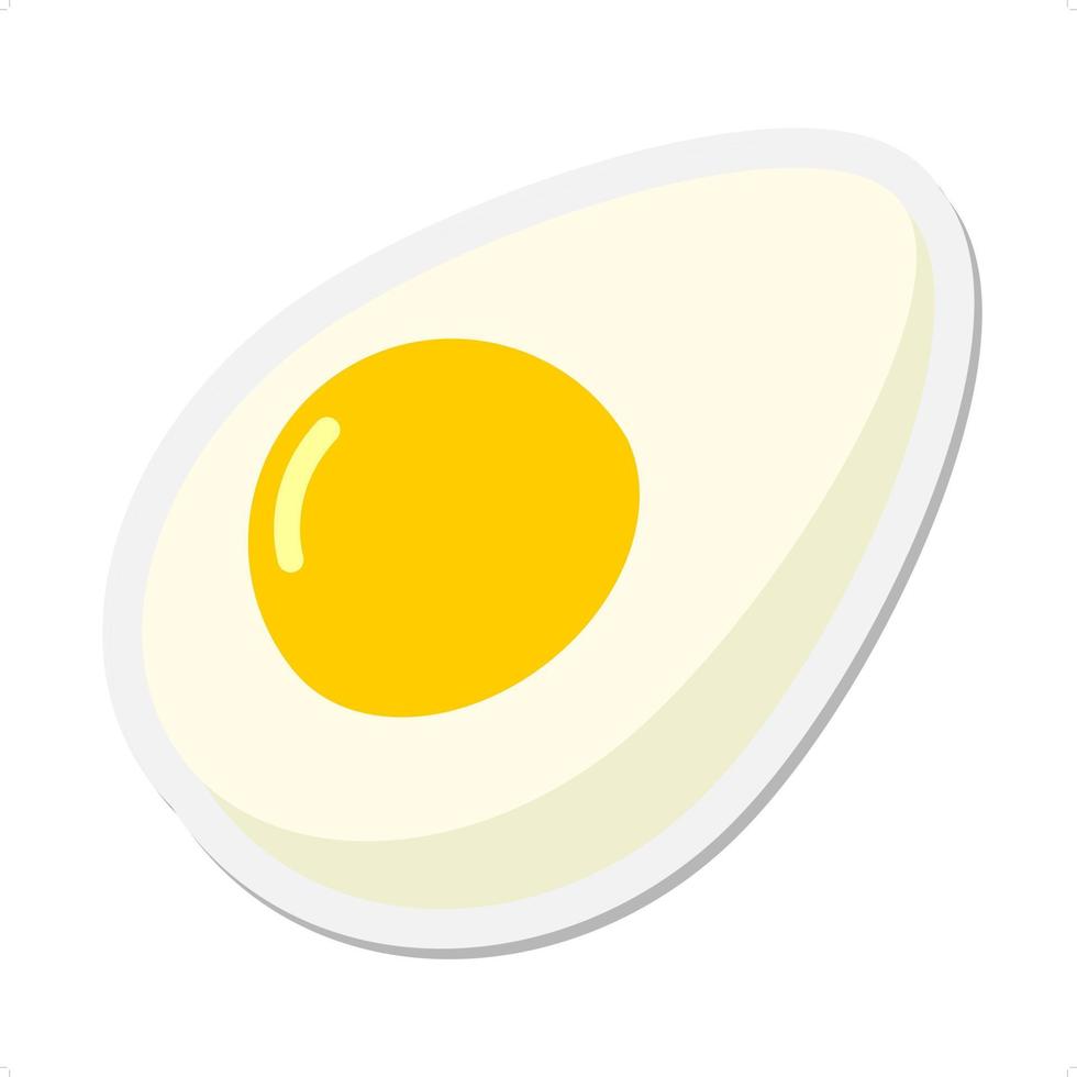 cooked egg sticker vector