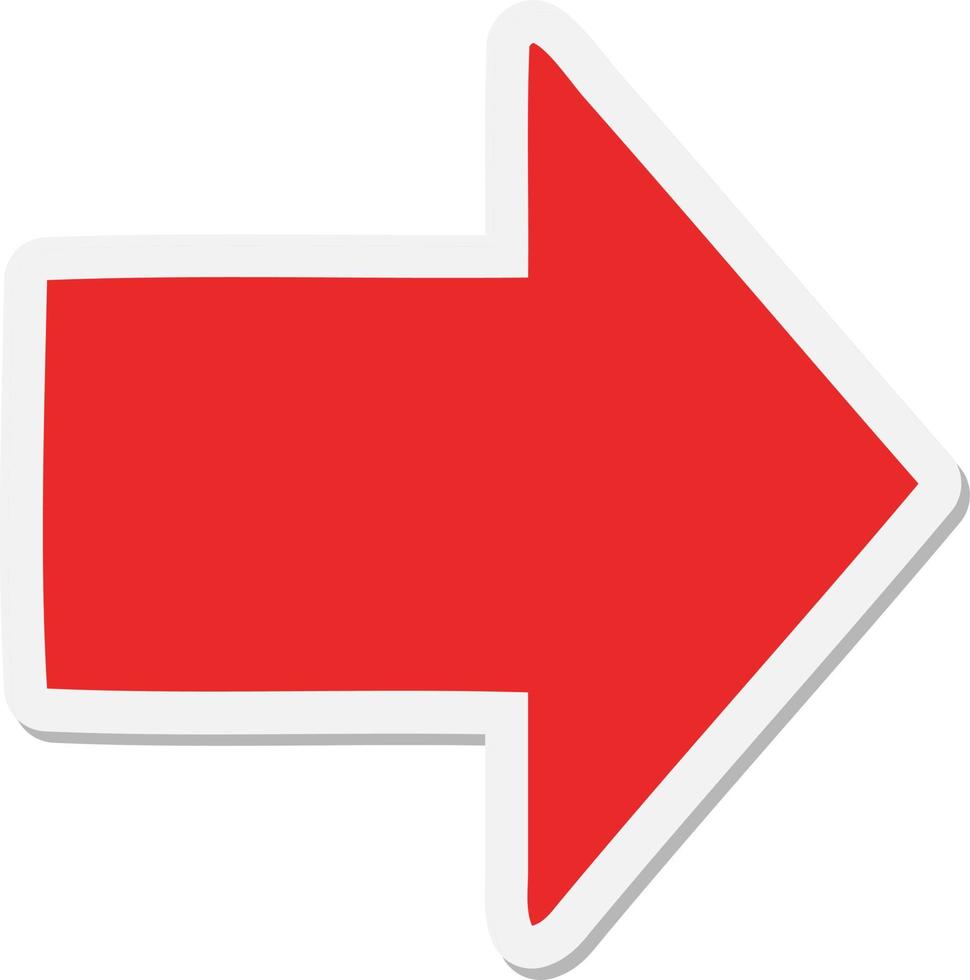 pointing arrow cartoon sticker vector