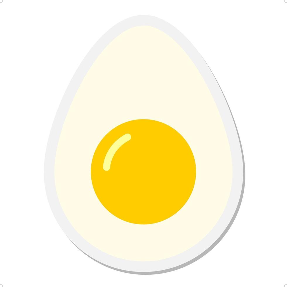 cooked egg half sticker vector