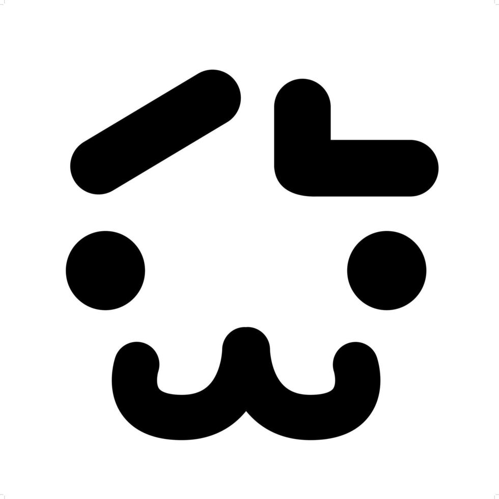 pet face with raised eyebrow icon vector