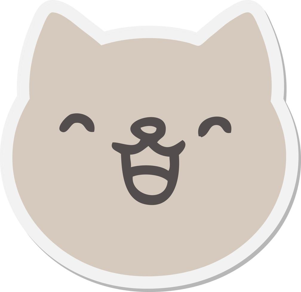 cat face icon sticker vector