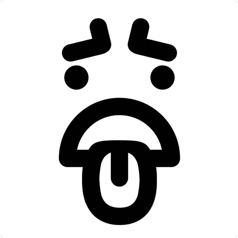 distraught face icon vector