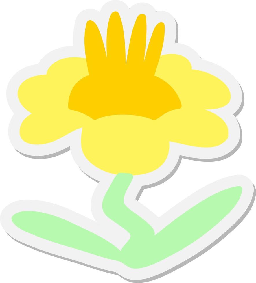 pegatina de cultivo de flores de dibujos animados vector