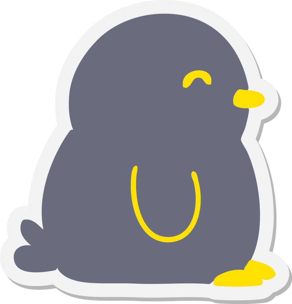 cute little penguin sticker vector