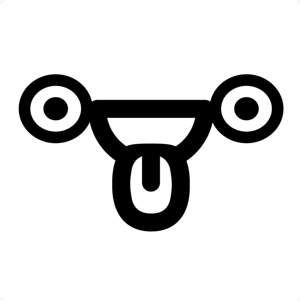 staring face sticking out tongue icon vector