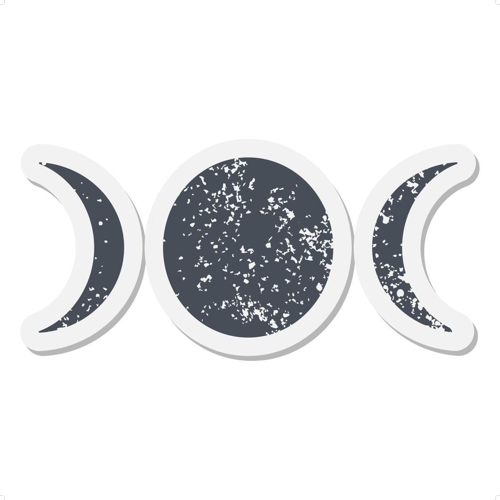 moon phase symbol grunge sticker vector