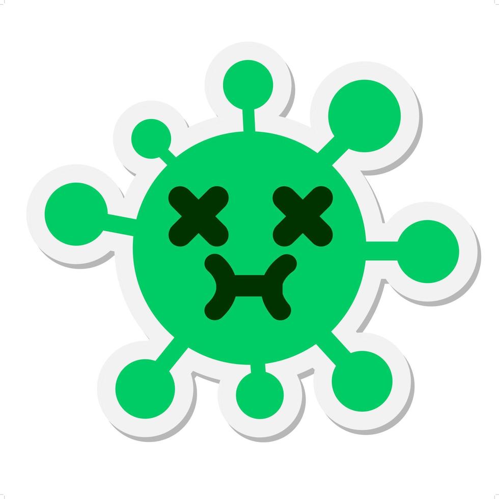 cute dead virus sticker vector