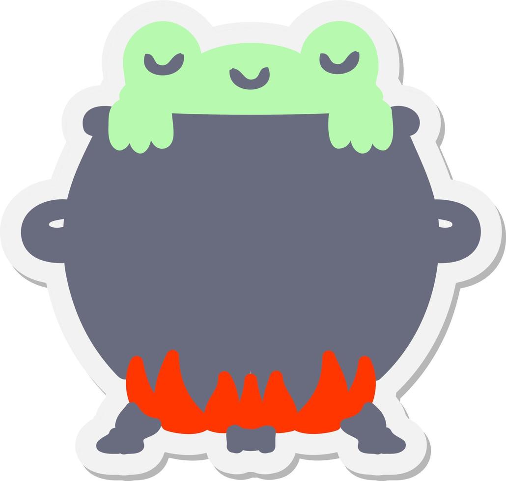 frog in a cauldron sticker vector