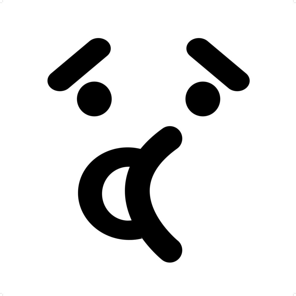 surprised talking face icon vector
